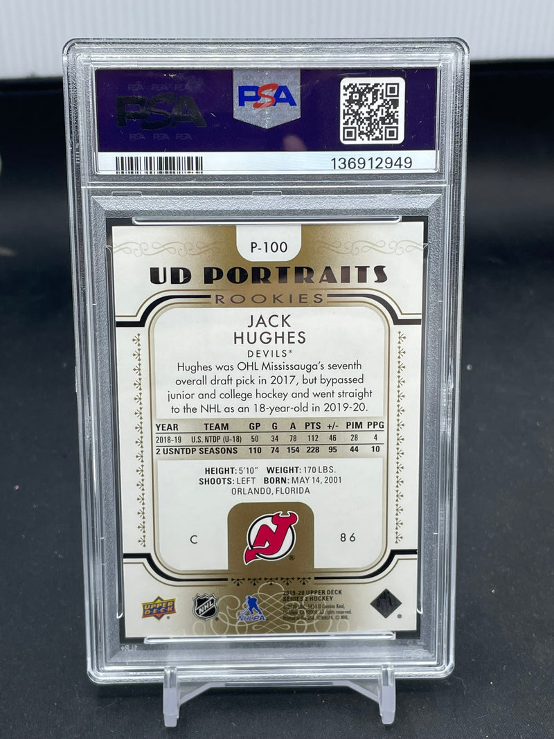 2019 UPPER DECK SERIES TWO - GOLD - UD PORTRAITS - J. HUGHES - #P-100 - #'D/99 - PSA 10 - RC