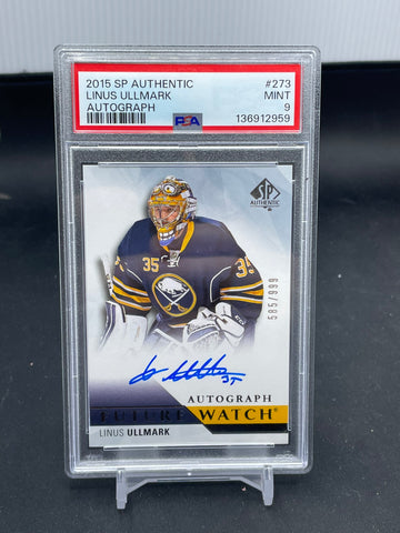 2015 UPPER DECK SP AUTHENTIC - FUTURE WATCH AUTO - L. ULLMARK - #273 - #'D/999 - AUTOGRAPH - PSA 9 - RC