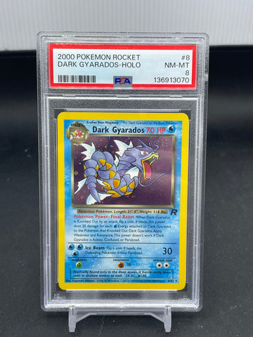 POKEMON - TEAM ROCKET - DARK GYARADOS - HOLO - #8 - PSA 8