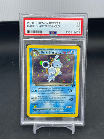 POKEMON - TEAM ROCKET - DARK BLASTOISE - HOLO - #3 - PSA 7