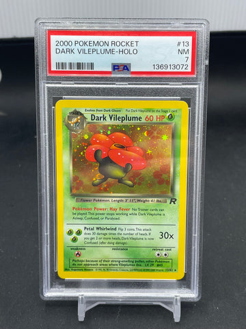 POKEMON - TEAM ROCKET - DARK VILEPLUME - HOLO - #13 - PSA 7
