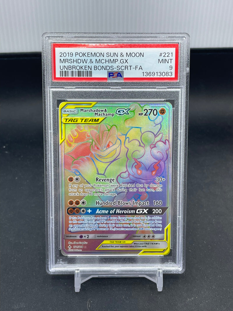 POKEMON - UNBROKEN BONDS - MARSHADOW & MACHAMP GX - RAINBOW -
