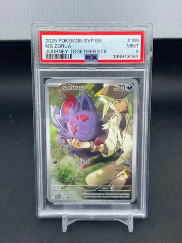 POKEMON - JOURNEY TOGETHER ETB - N'S ZORUA - FULL ART PROMO - #189 - PSA 9