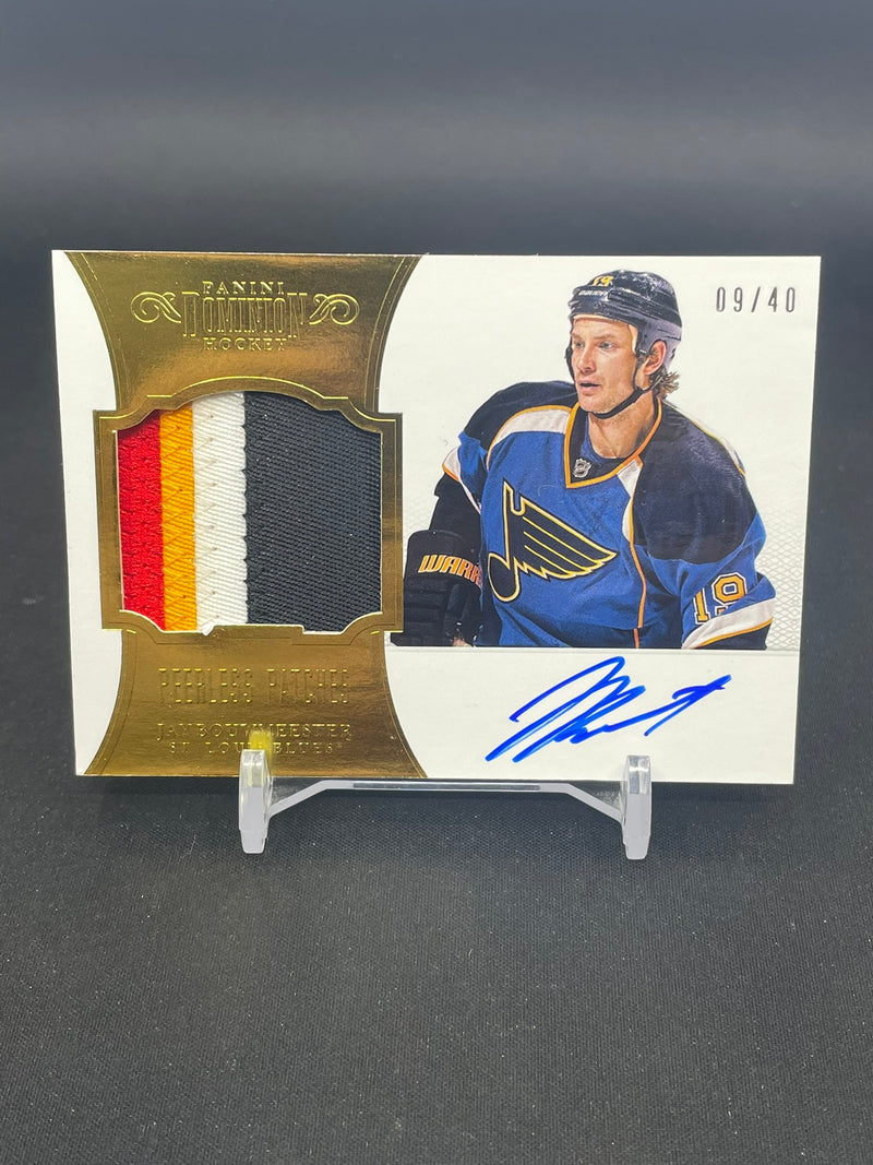 2012 PANINI DOMINION - PEERLESS PATCHES - J. BOUWMEESTER - #48 - #'D/40 - RELIC - AUTOGRAPH