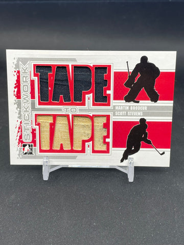 2014 IN THE GAME - SILVER VERSION - TAPE TO TAPE - M. BRODEUR / S. STEVENS - #TTT-06 - DOUBLE RELIC