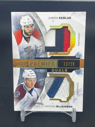 2015 UPPER DECK PREMIER - PREMIER DUALS - A. EKBLAD / N. MACKINNON - #PD2-AM - #'D/15 - DUAL RELIC