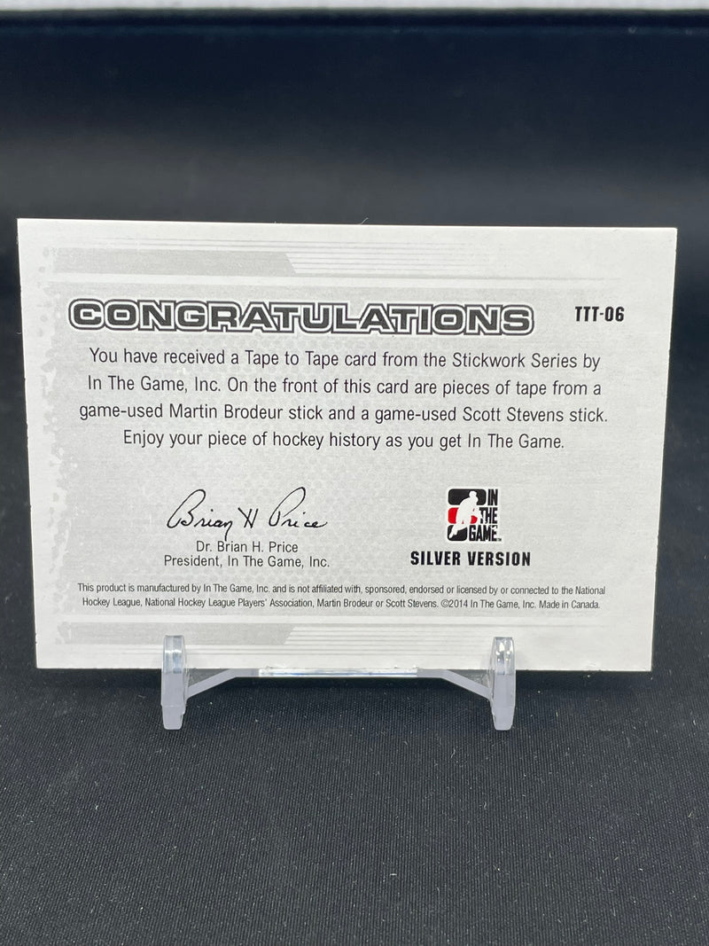 2014 IN THE GAME - SILVER VERSION - TAPE TO TAPE - M. BRODEUR / S. STEVENS -