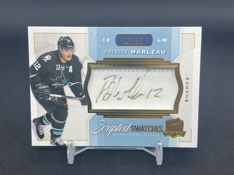 2014 UPPER DECK THE CUP - SCRIPTED SWATCHES - P. MARLEAU - #SW-PM - #'D/35 - AUTOGRAPHED RELIC