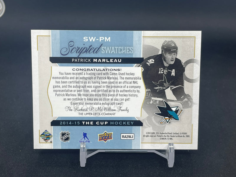 2014 UPPER DECK THE CUP - SCRIPTED SWATCHES - P. MARLEAU - #SW-PM - #'D/35 - AUTOGRAPHED RELIC