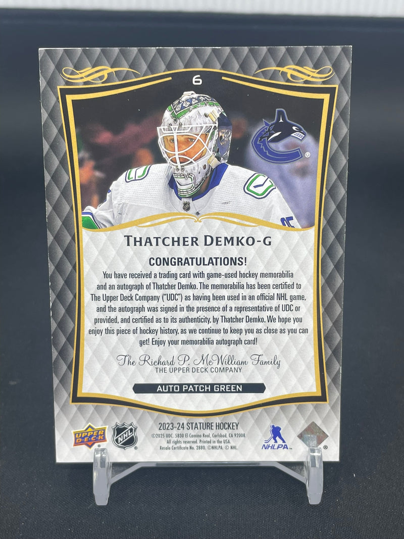 2023 UPPER DECK STATURE - AUTO PATCH GREEN - T. DEMKO - #6 - #'D/35 - RELIC - AUTOGRAPH