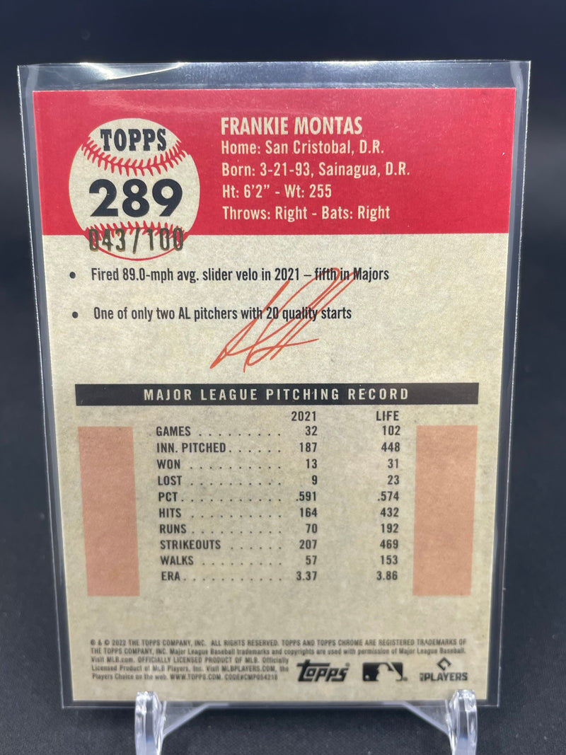 2022 TOPPS CHROME PLATINUM ANNIVERSARY - RED ATOMIC - F. MONTAS - #289 - #'D/100