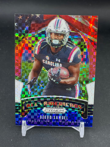 2020 PANINI PRIZM DRAFT PICKS - RED WHITE & BLUE PRIZM - ALL AMERICANS - D. SAMUEL - #75 - #'D/99 - RC