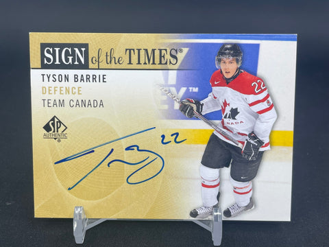 2012 UPPER DECK SP AUTHENTIC - SIGN OF THE TIMES - T. BARRIE - #SOT-TB - AUTOGRAPH