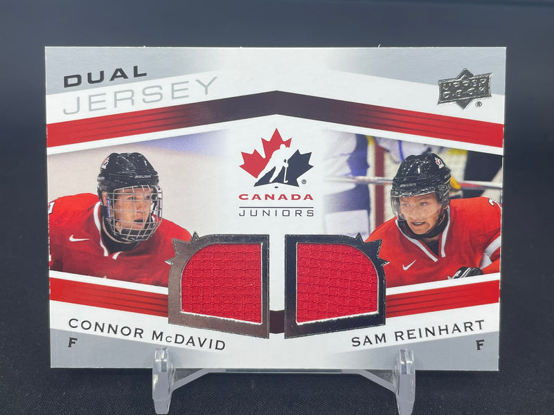 2014 UPPER DECK TEAM CANADA JUNIORS - DUAL JERSEY - C. MCDAVID / S. REINHART -