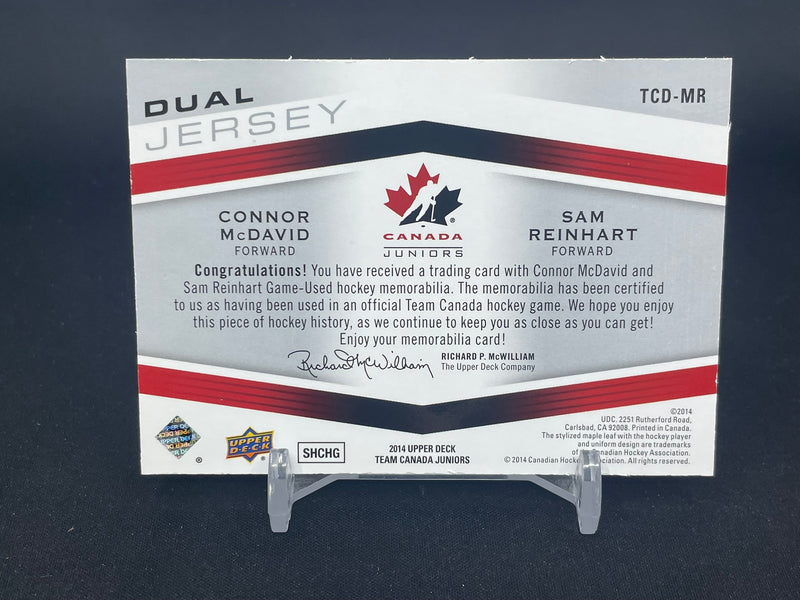2014 UPPER DECK TEAM CANADA JUNIORS - DUAL JERSEY - C. MCDAVID / S. REINHART -