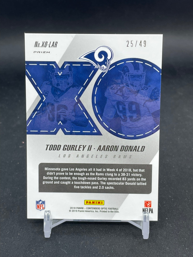 2018 PANINI CONTENDERS OPTIC - ORANGE PRIZM - A. DONALD / T. GURLEY II - #XO-LAR - #'D/49