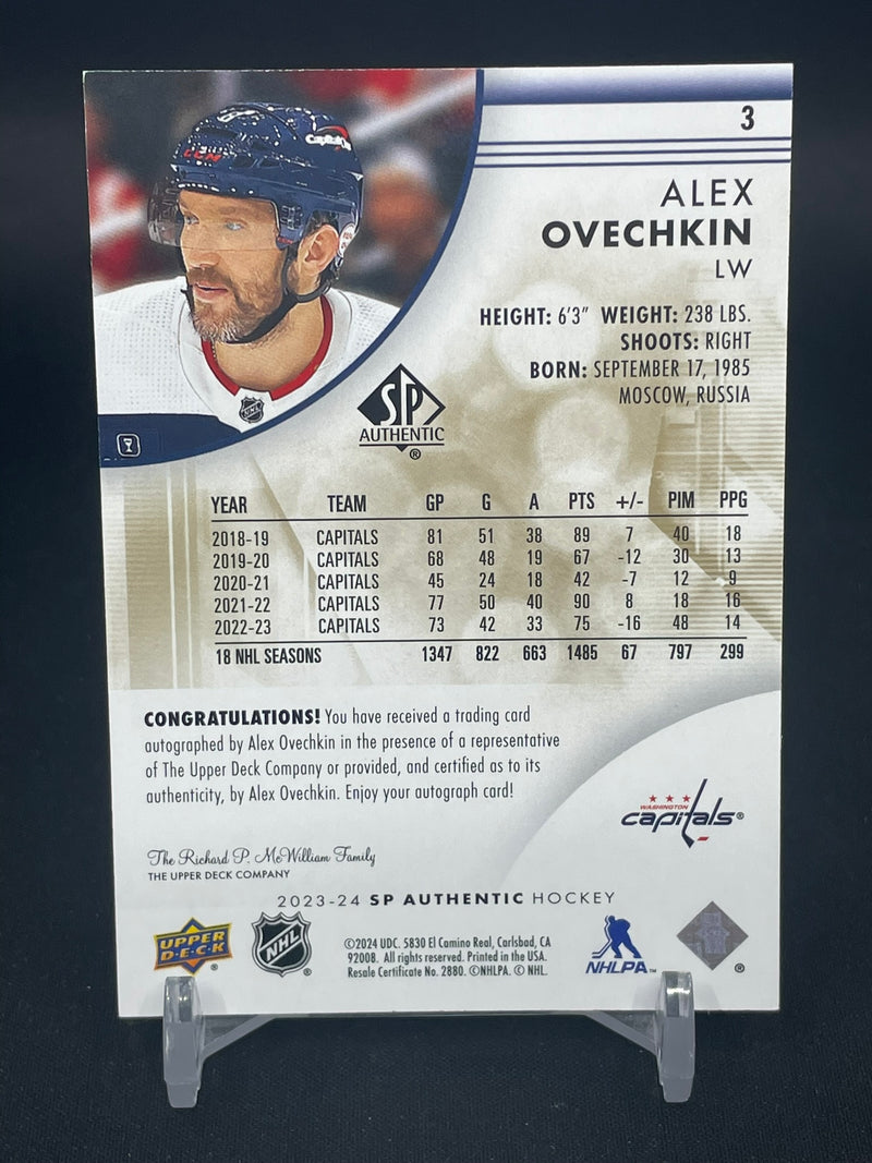 2023 UPPER DECK SP AUTHENTIC - LIMITED BLACK AND GOLD - A. OVECHKIN -
