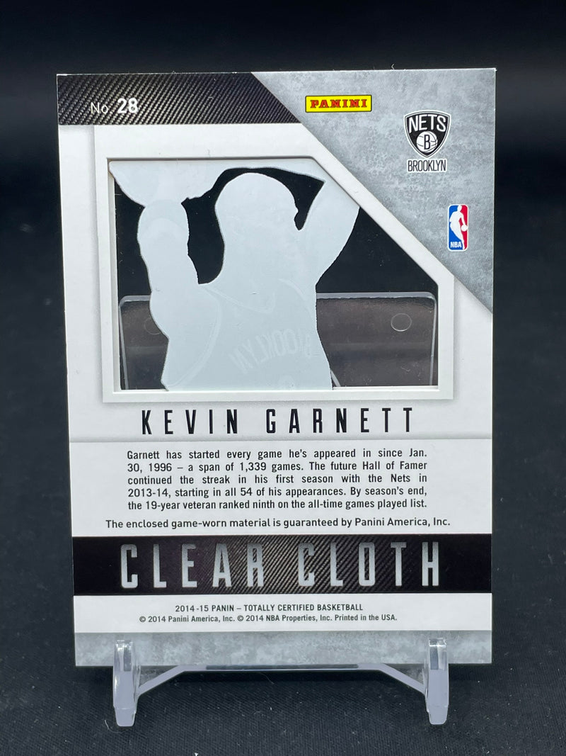 2014 PANINI TOTALLY CERTIFIED - CLEAR CLOTH - K. GARNETT - #28 - #'D/199 - RELIC