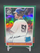 2016 PANINI DONRUSS OPTIC - GREEN PRIZM - RATED ROOKIE - M. WILLIAMSON - #85-MW - #'D/5 - AUTOGRAPH - RC
