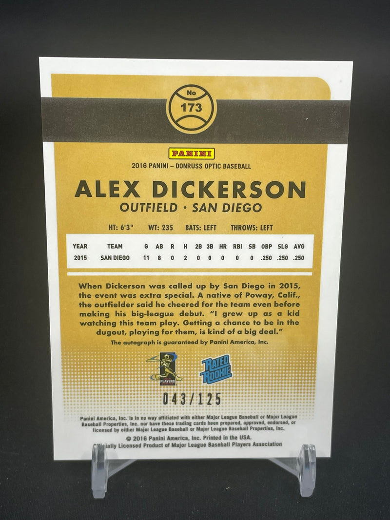 2016 PANINI DONRUSS OPTIC - AQUA REFRACTOR - A. DICKERSON - #173 - #'D/125 - AUTOGRAPH - RC