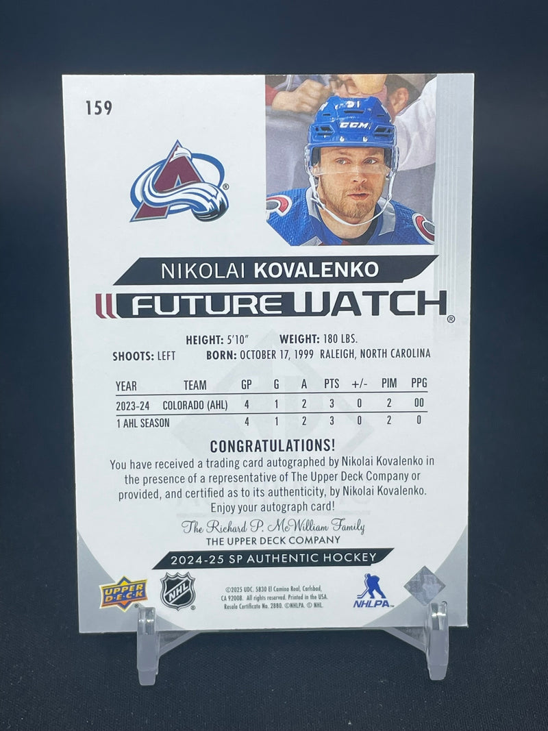 2024 UPPER DECK SP AUTHENTIC - FUTURE WATCH AUTO - N. KOVALENKO - #159 - #'D/999 - AUTOGRAPH - RC