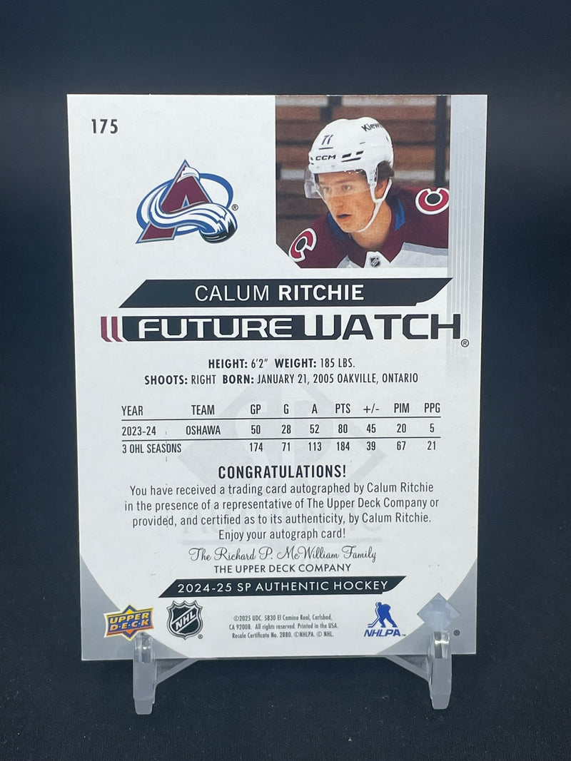 2024 UPPER DECK SP AUTHENTIC - HOIRZONTAL FUTURE WATCH AUTO - C. RITCHIE - #175 - #'D/599 - AUTOGRAPH - RC