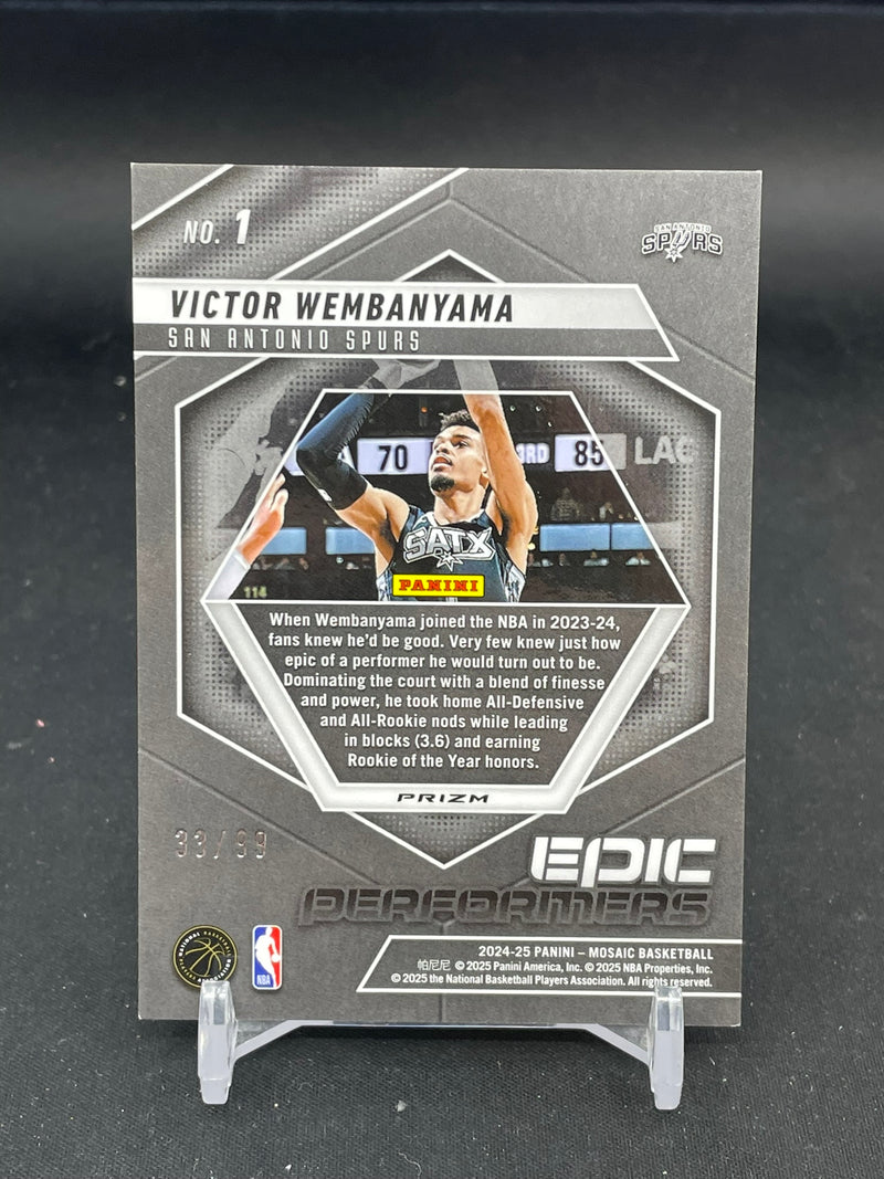 2024 PANINI MOSAIC - YELLOW REACTIVE - EPIC PERFORMERS - V. WEMBANYAMA - #1 - #'D/99