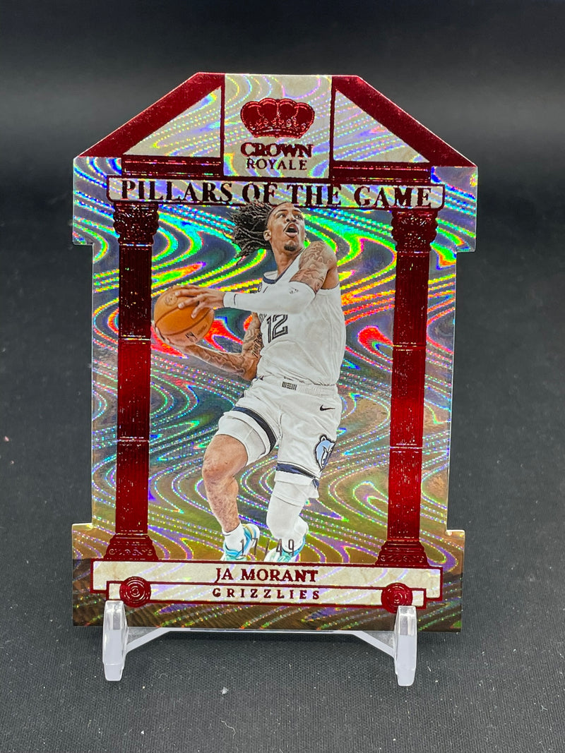 2023 PANINI CROWN ROYALE - RED - PILLARS OF THE GAME - J. MORANT - #14 - #'D/49