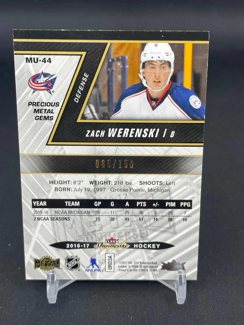 2016 FLEER SHOWCASE METAL UNIVERSE - RED PRECIOUS METAL GEMS - Z. WERENSKI - #MU-44 - #'D/150