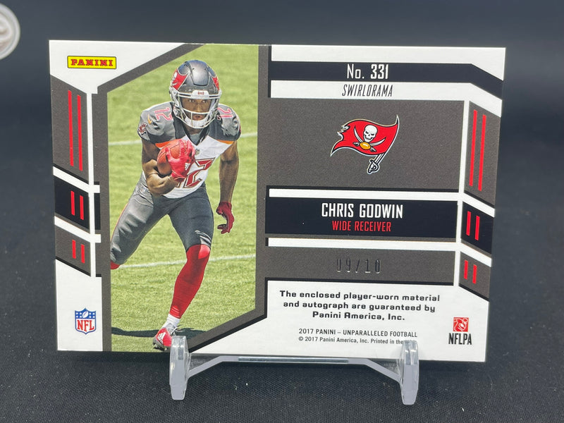 2017 PANINI UNPARALLELED - TEAL SWIRLORAMA - C. GODWIN - #331 - #'D/10 - RELIC - AUTOGRAPH - RC