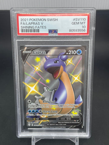 POKEMON - SHINING FATES - LAPRAS V - FULL ART - #SV110 - PSA 10