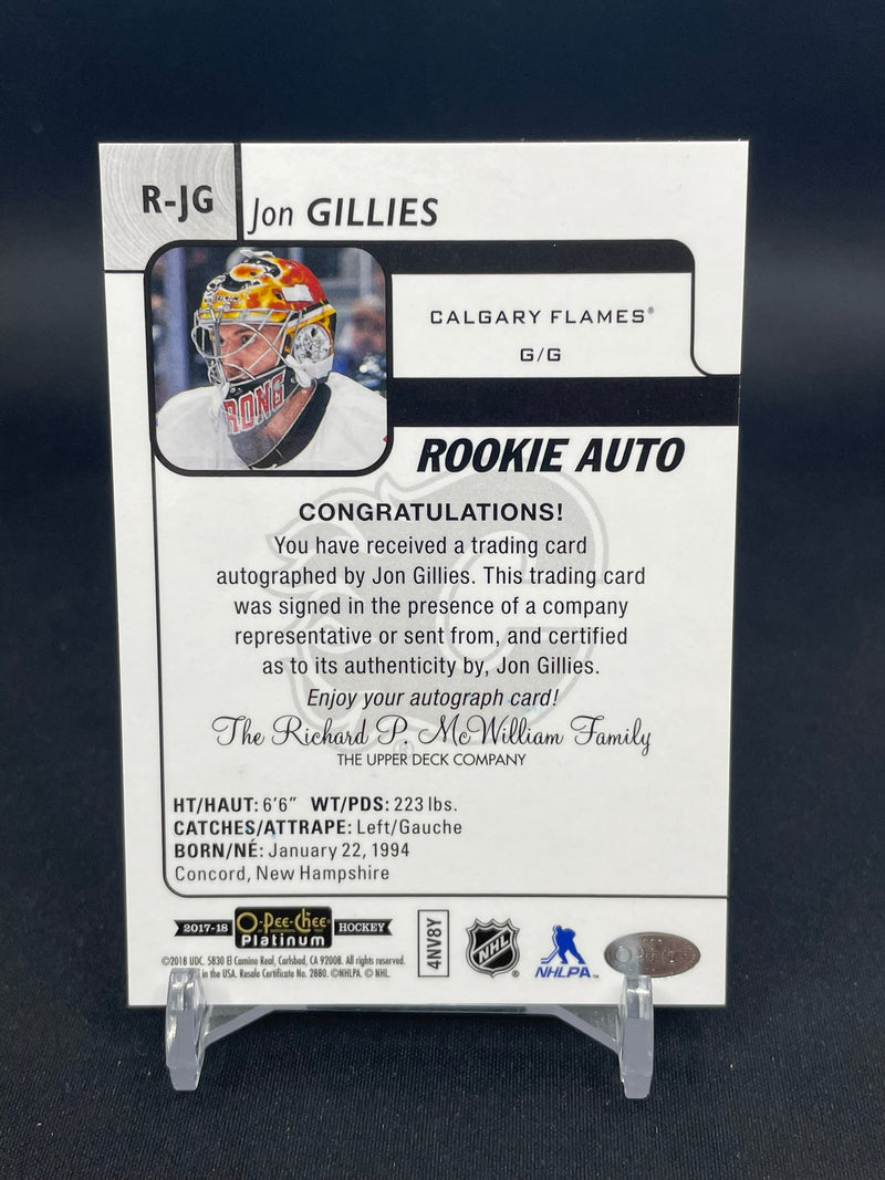2017 UPPER DECK O-PEE-CHEE PLATINUM - ROOKIE AUTO - J. GILLIES -