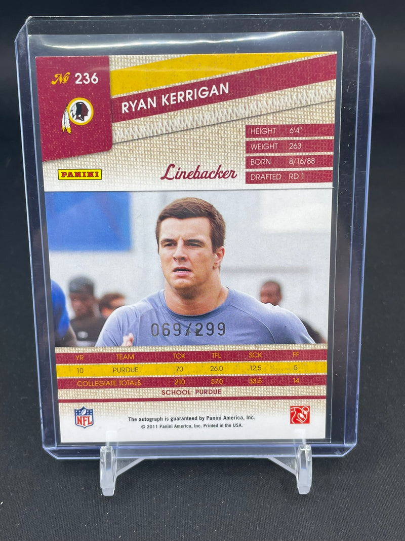 2011 PANINI THREADS - ROOKIE - R. KERRIGAN - #236 - #'D/299 - AUTOGRAPH - RC