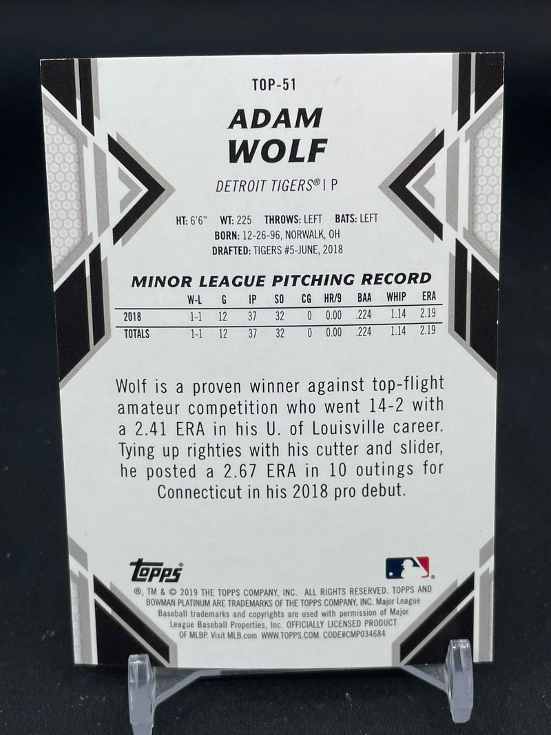 2019 TOPPS BOWMAN PLATINUM - BLUE - A. WOLF - #TOP-51 - #'D/150