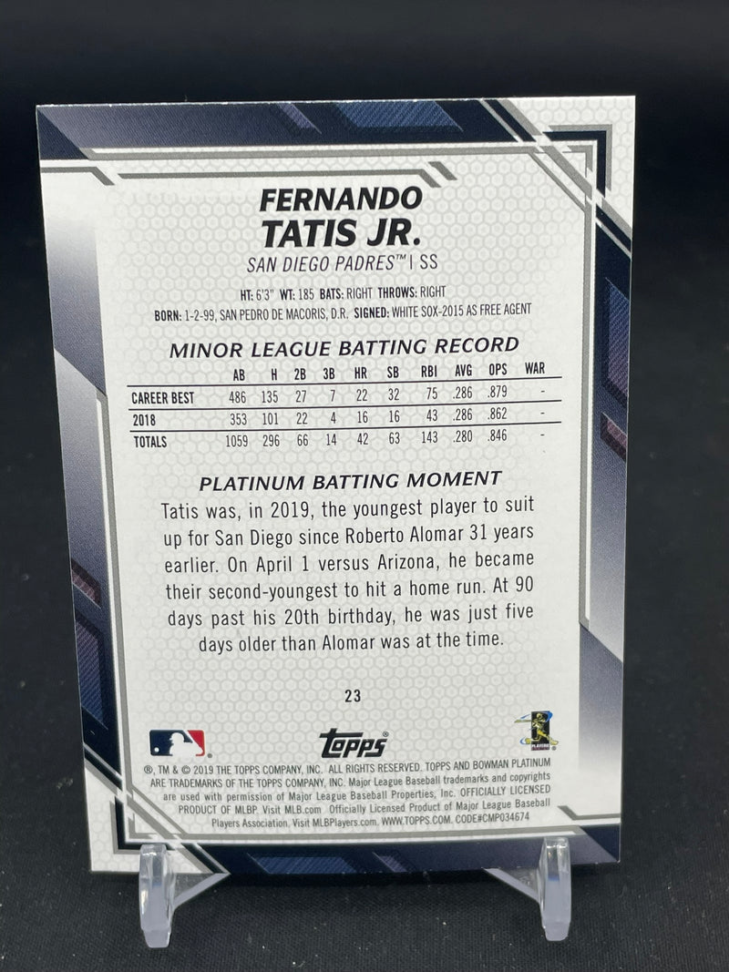 2019 TOPPS BOWMAN PLATINUM - SP ROOKIE - F. TATIS JR. -