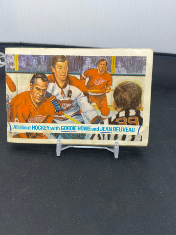 1973 SCOTIA BANK - ALL ABOUT HOCKEY WITH GORDIE HOWE AND JEAN BELIVEAU BOOK