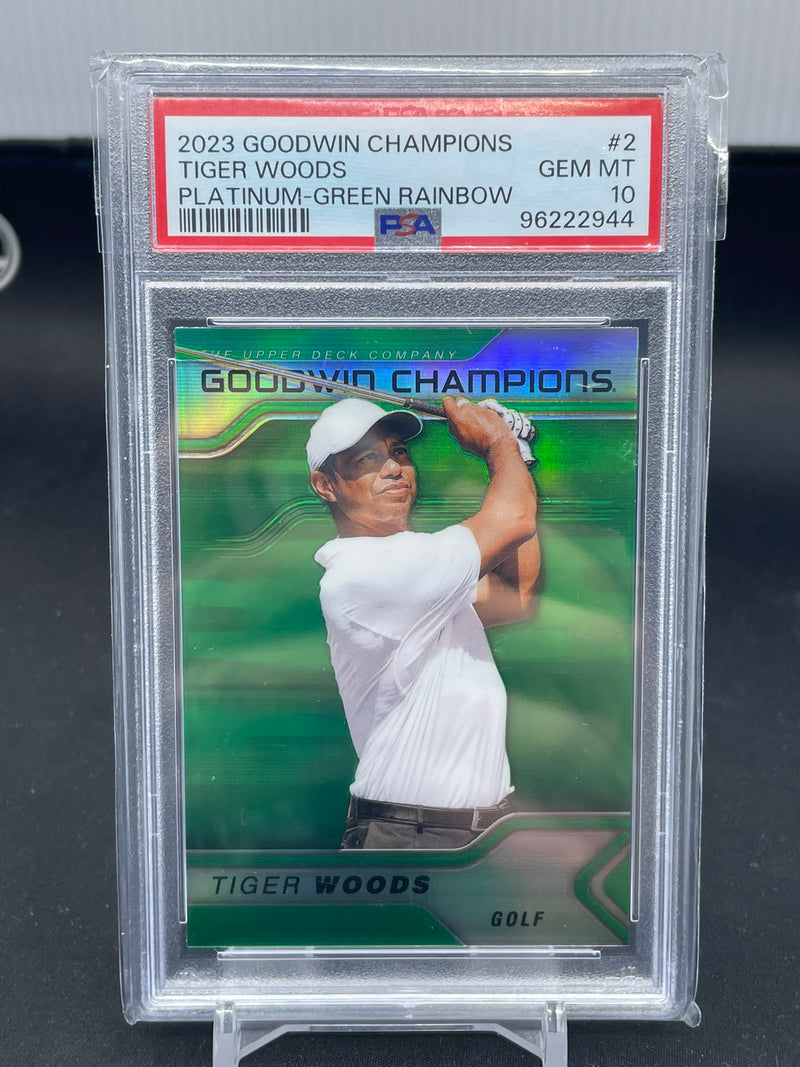 2023 UPPER DECK GOODWIN CHAMPIONS - PLATINUM GREEN RAINBOW - T. WOODS -