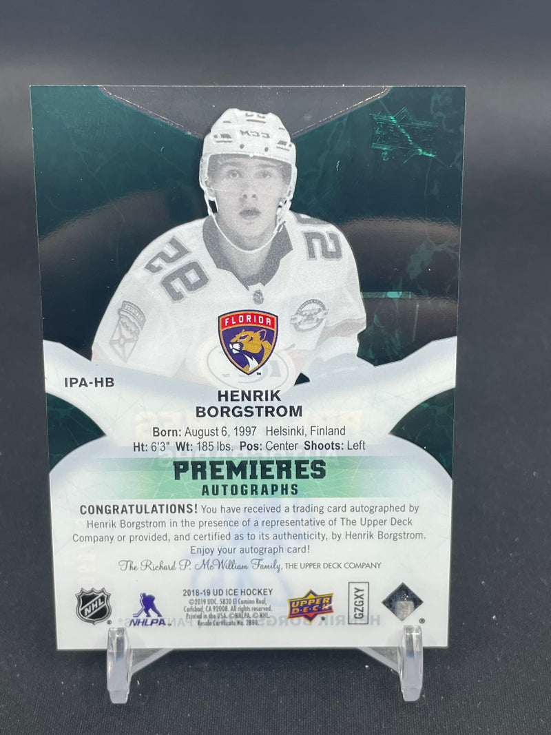 2018 UPPER DECK ICE - PREMIERES AUTOGRAPHS - H. BORGSTROM - #IPA-HB - #'D/199 - AUTOGRAPH - RC