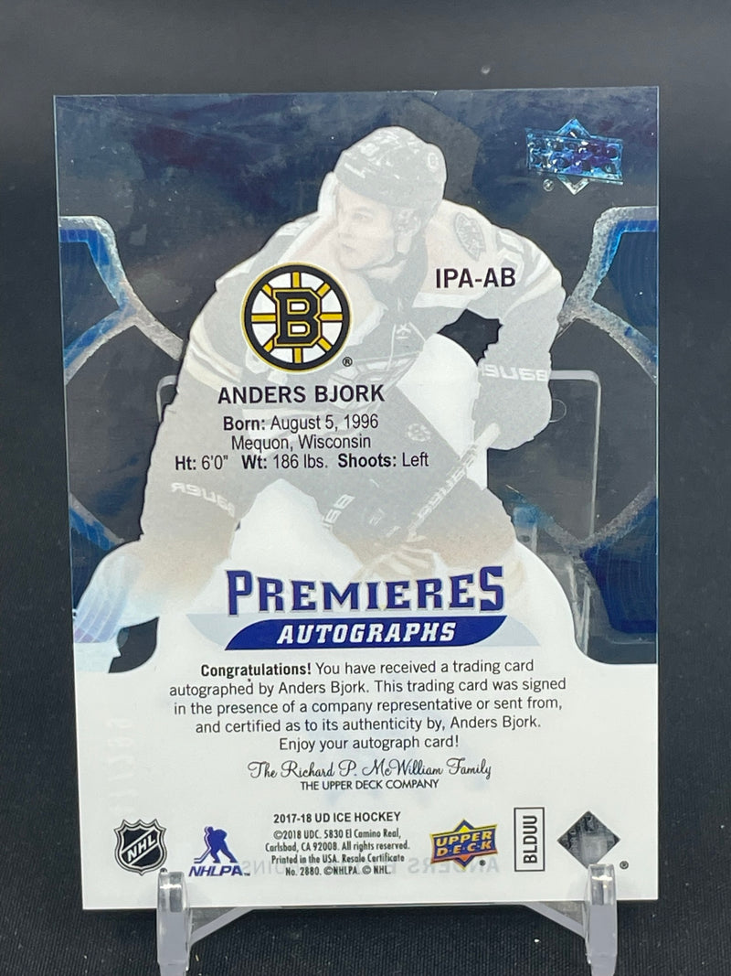 2018 UPPER DECK ICE - PREMIERES AUTOGRAPHS - A. BJORK - #IPA-AB - #'D/299 - AUTOGRAPHS - RC