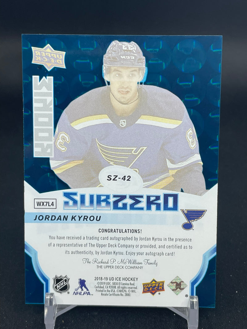 2018 UPPER DECK ICE - SUBZERO BLUE - J. KYROU -