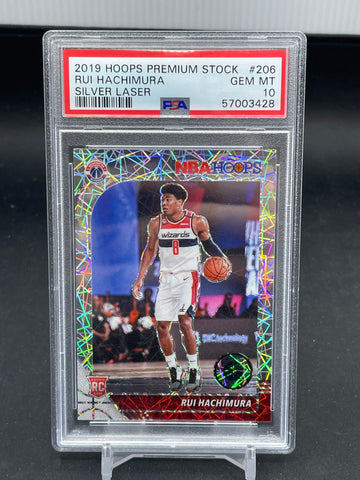 2019 PANINI NBA HOOPS PREMIUM STOCK - SILVER LASER - R. HACHIMURA - #206 - PSA 10 - RC