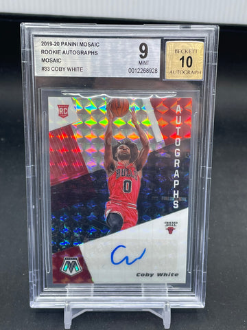 2019 PANINI MOSAIC - MOSAIC - ROOKIE AUTOGRAPHS - C. WHITE - #33 - BGS 9 - AUTOGRAPH 10 - RC