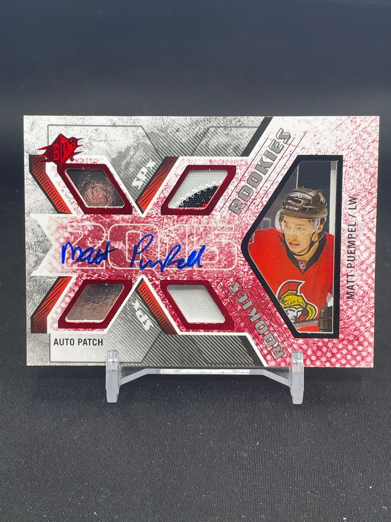 2015 UPPER DECK SPX - AUTO PATCH ROOKIES - RED - M. PUEMPEL - #141 - #'D/50 - RELIC - AUTOGRAPH - RC