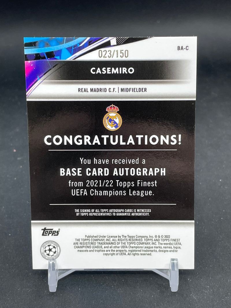 2021 TOPPS FINEST - BLUE REFRACTOR - CASEMIRO - #BA-C - #'D/150 - AUTOGRAPH