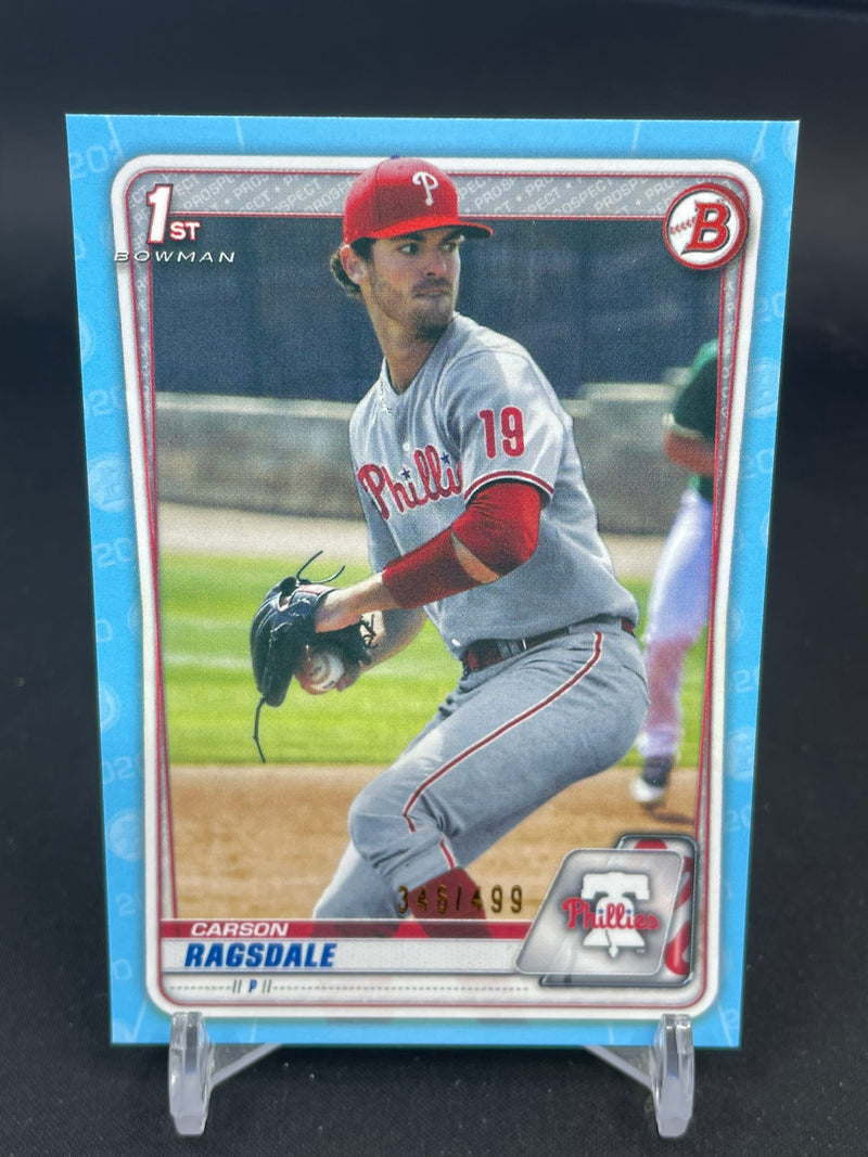 2020 TOPPS BOWMAN - SKY BLUE - 1ST BOWMAN - C. RAGSDALE - #BD-145 - #'D/499