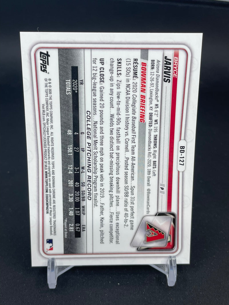 2020 TOPPS BOWMAN CHROME - 1ST BOWMAN - PURPLE REFRACTOR - B. JARVIS - #BD-127 - #'D/250