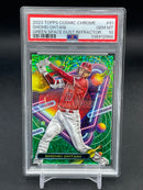 2023 TOPPS COSMIC CHROME - GREEN SPACE DUST REFRACTOR - S. OHTANI - #91 - #'D/75 - PSA 10