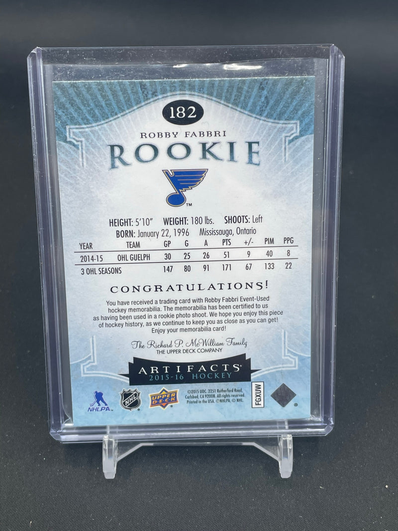 2015 UPPER DECK ARTIFACTS - GOLD - ROOKIE - R. FABBRI - #182 - #'D/25 - DUAL RELIC - RC
