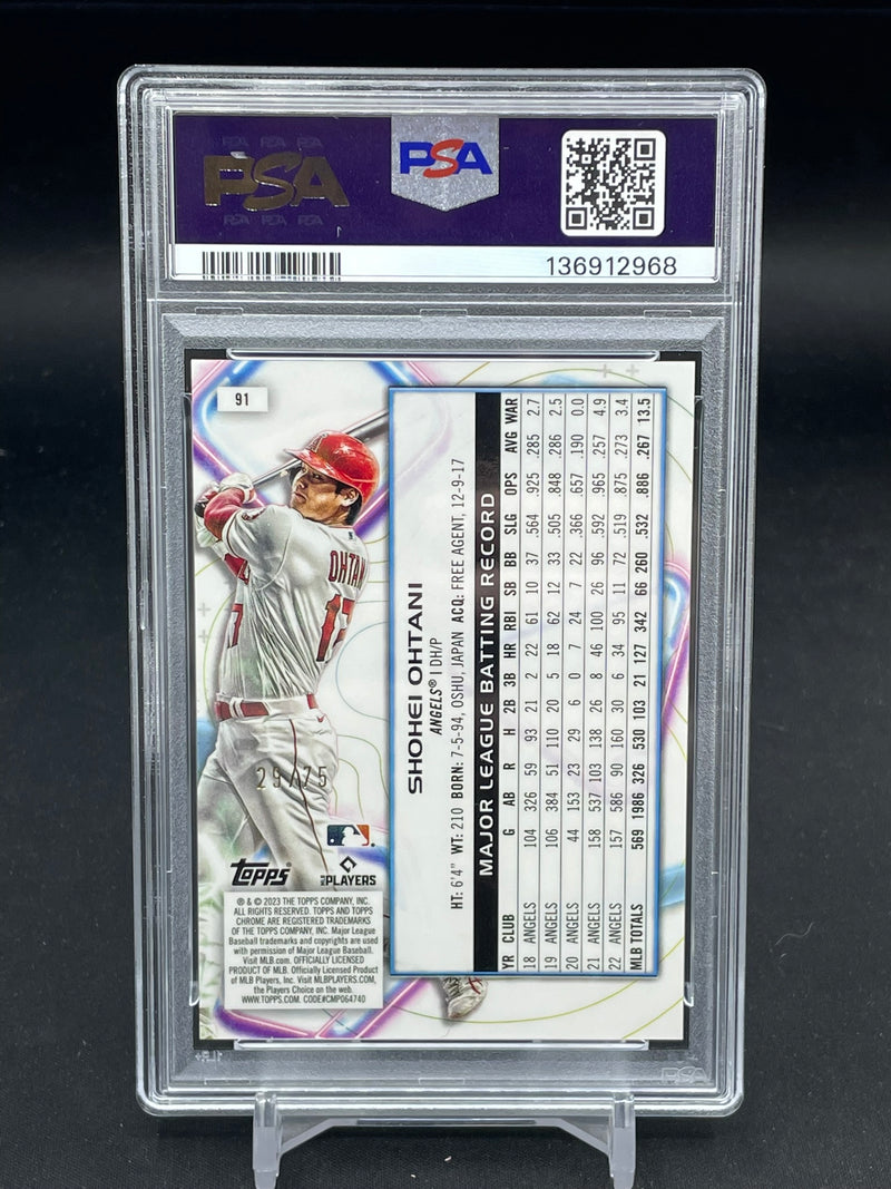 2023 TOPPS COSMIC CHROME - GREEN SPACE DUST REFRACTOR - S. OHTANI - #91 - #'D/75 - PSA 10