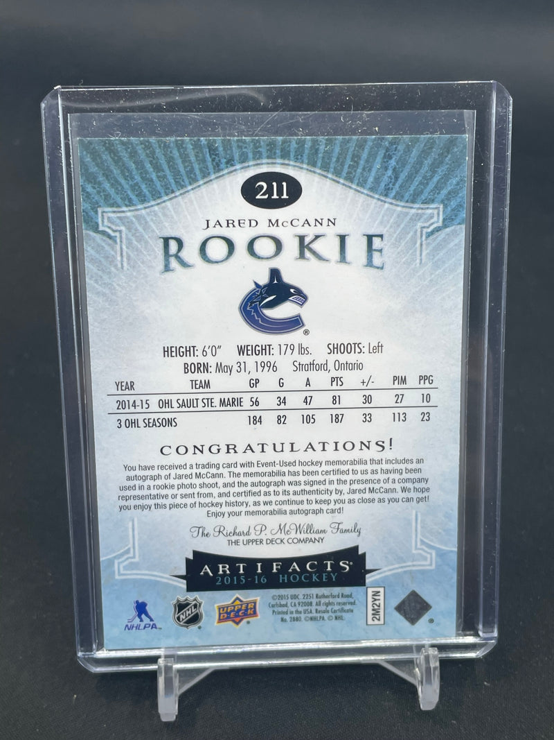 2015 UPPER DECK ARTIFACTS - ROOKIE - J. MCCANN - #211 - #'D/125 - AUTOGRAPH - DUAL RELIC - RC